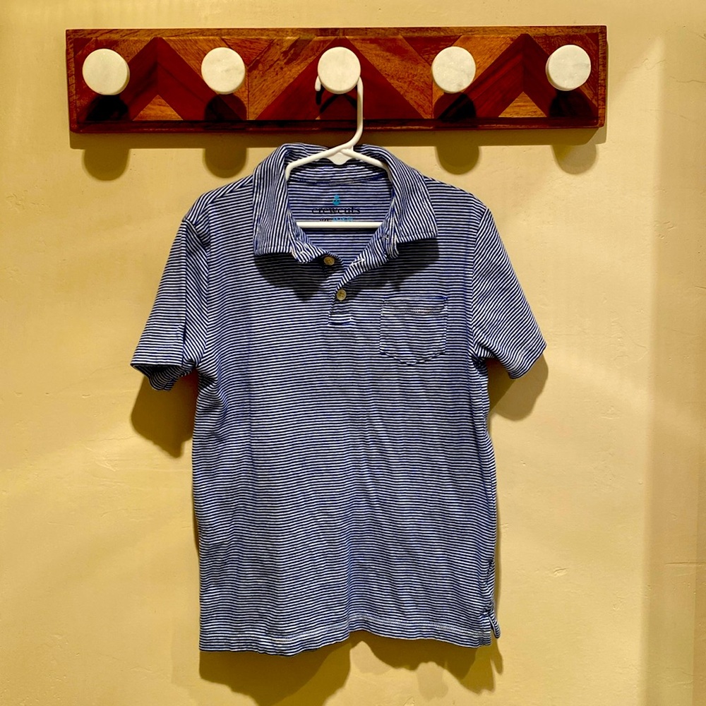 Crewcuts Size 8 Blue Striped Polo